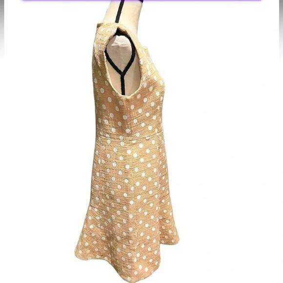 J.CREW MARCY POLKA-DOT EMBROIDERED TWEED MINI DRESS IN CAMEL Size 8 NWOT - Picture 9 of 13